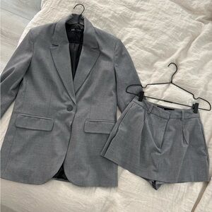 Zara Gray Blazer and Skort Set